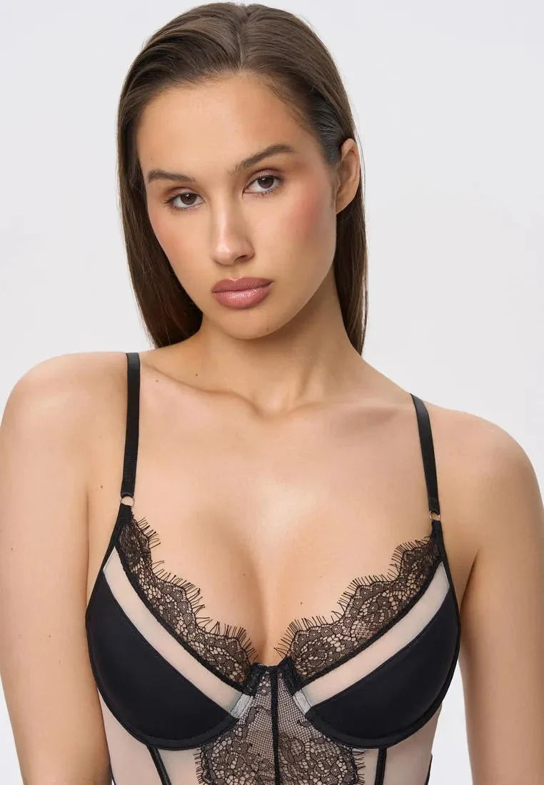 Flame - Siyah Bodysuit - Amoriawear.