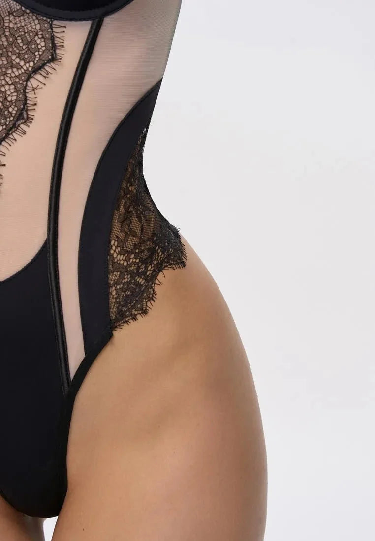 Flame - Siyah Bodysuit - Amoriawear.