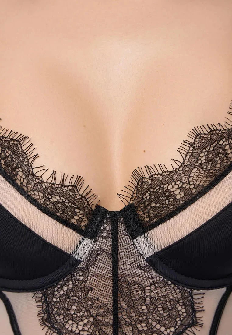 Flame - Siyah Bodysuit - Amoriawear.